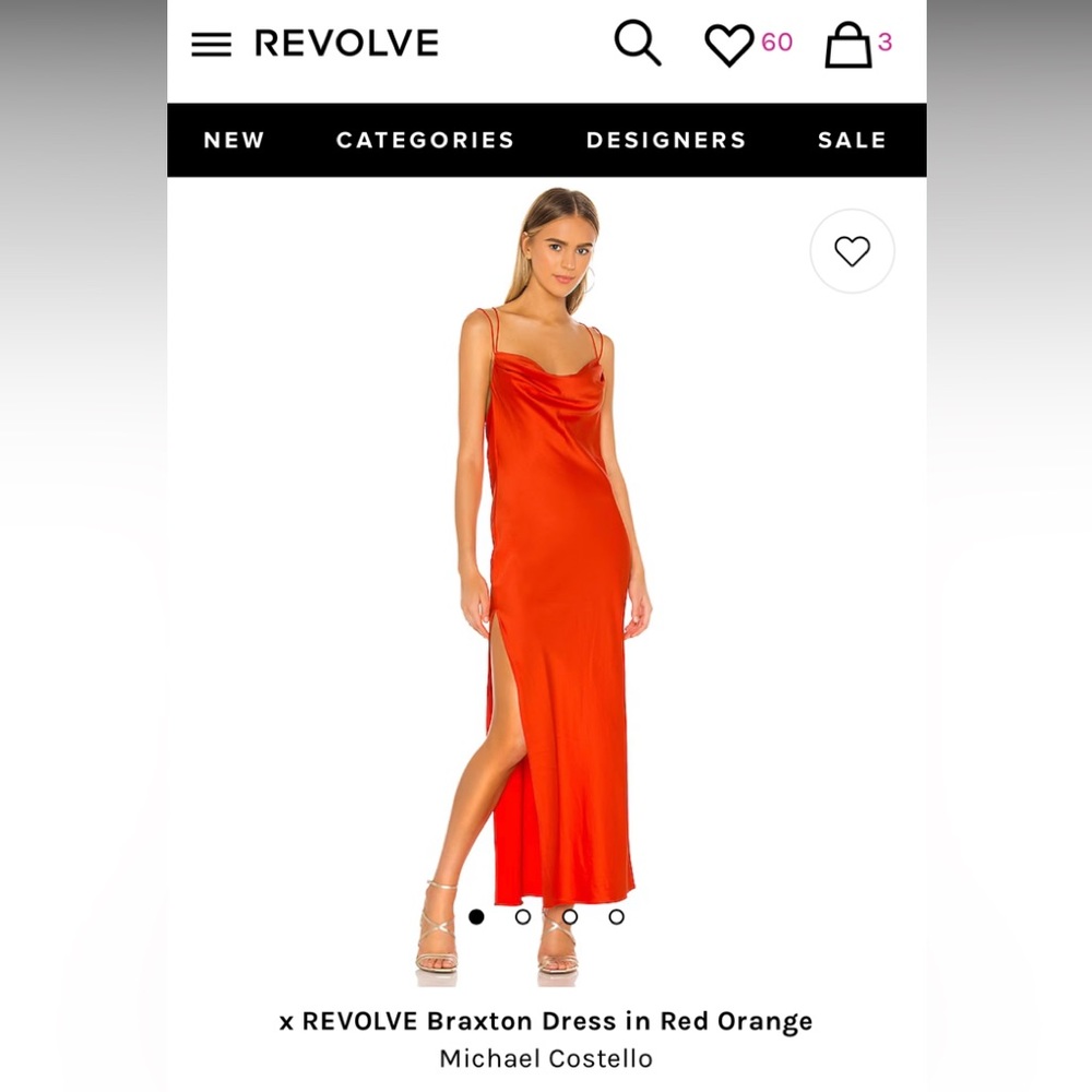 Michael Costello Braxton Dress in Orange